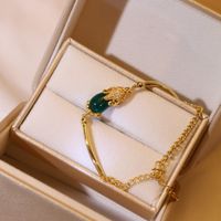 Lady Cartoon Titanium Steel Inlay Inlaid Gold Artificial Gemstones Women's Bracelets Earrings Necklace sku image 6