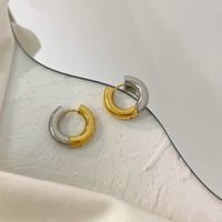 1 Paar Elegant Einfacher Stil Farbblock Überzug Rostfreier Stahl Reif Ohrringe main image 2