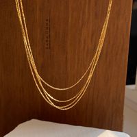 Casual Lady Solid Color Stainless Steel Titanium Steel Layered Necklaces main image 2