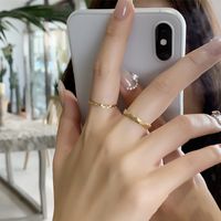 Simple Style Commute Geometric Stainless Steel Plating Rings main image 4