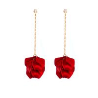 Sweet Leaf Alloy Stoving Varnish Inlay Rhinestones Women's Drop Earrings main image 5