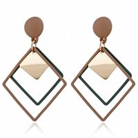 1 Pair Artistic Round Square Plating Alloy Drop Earrings main image 3