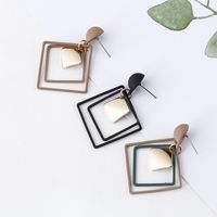 1 Pair Artistic Round Square Plating Alloy Drop Earrings main image 1