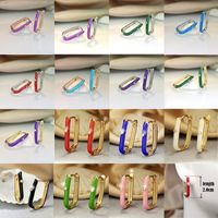 1 Pair Ins Style U Shape Copper Plating Inlay Zircon Gold Plated Silver Plated Hoop Earrings main image 1