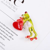 Cartoon Style Frog Alloy Enamel Inlay Artificial Gemstones Unisex Brooches sku image 4