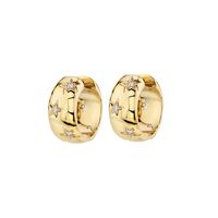 1 Paar Luxuriös Klassischer Stil Pentagramm Kreis Überzug Inlay Kupfer Zirkon 18 Karat Vergoldet Ohrringe sku image 3