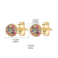 1 Pair Modern Style Shiny Ball Plating Inlay Copper Zircon Gold Plated Ear Studs main image 6