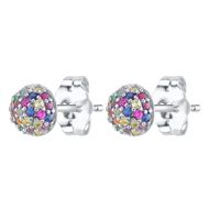 1 Pair Modern Style Shiny Ball Plating Inlay Copper Zircon Gold Plated Ear Studs main image 5