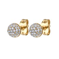 1 Pair Modern Style Shiny Ball Plating Inlay Copper Zircon Gold Plated Ear Studs main image 3