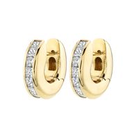 1 Pair Luxurious Classic Style Pentagram Circle Plating Inlay Copper Zircon 18k Gold Plated Earrings sku image 2