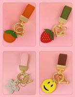 Cute Fruit Flower Pu Leather Alloy Women's Bag Pendant Keychain main image 5