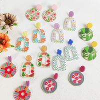 Vacation Plant Fruit Flower Arylic Printing Women's Drop Earrings main image 1
