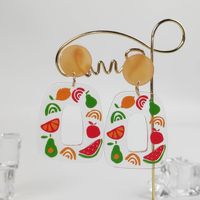 Vacation Plant Fruit Flower Arylic Printing Women's Drop Earrings main image 2
