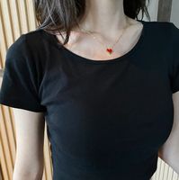 Ig Style Heart Shape Titanium Steel Pendant Necklace In Bulk main image 1