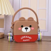 Kid's All Seasons Silica Gel Animal Cute Square Zipper Handbag sku image 3