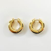 1 Pair Simple Style Commute Round Plating Copper Hoop Earrings sku image 2