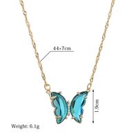 Wholesale Jewelry Sweet Butterfly Metal Artificial Crystal Pendant Necklace main image 2