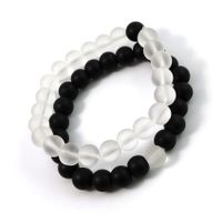 Simple Style Commute Round Alloy Beaded Couple Bracelets main image 5