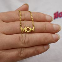 Elegant Mama Simple Style Letter Titanium Steel Gold Plated Pendant Necklace main image 4