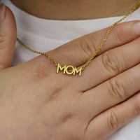 Elegant Mama Simple Style Letter Titanium Steel Gold Plated Pendant Necklace main image 5