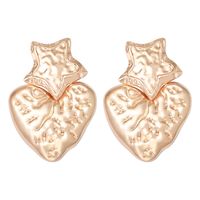1 Pair Vintage Style Lady Streetwear Heart Shape Flower Bird Plating Imitation Pearl Alloy Drop Earrings Ear Studs sku image 2