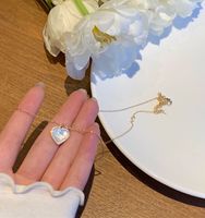 Wholesale Jewelry Princess Romantic Shiny Heart Shape Alloy Rhinestones Gold Plated Silver Plated Pendant Necklace sku image 1