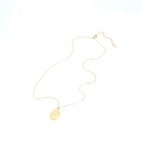 Retro Simple Style Oval Stainless Steel Plating Gold Plated Pendant Necklace main image 5