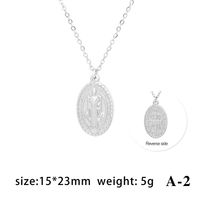 Retro Simple Style Oval Stainless Steel Plating Gold Plated Pendant Necklace sku image 2
