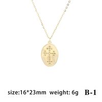 Retro Simple Style Oval Stainless Steel Plating Gold Plated Pendant Necklace sku image 3