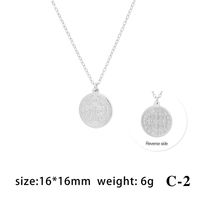 Retro Simple Style Oval Stainless Steel Plating Gold Plated Pendant Necklace sku image 5