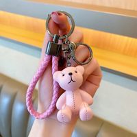 Cartoon Style Cute Bear Resin Metal Unisex Keychain main image 4