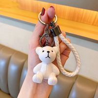 Cartoon Style Cute Bear Resin Metal Unisex Keychain sku image 1