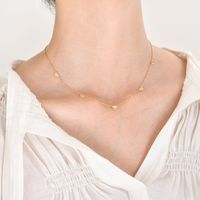 201 Stainless Steel Fairy Style Simple Style Plating Inlay Triangle Square Water Droplets Zircon Necklace sku image 14