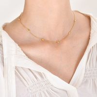 201 Stainless Steel Fairy Style Simple Style Plating Inlay Triangle Square Water Droplets Zircon Necklace sku image 12