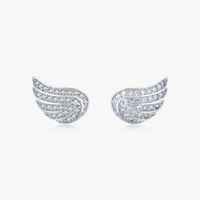 1 Pair Ins Style Fairy Style Korean Style Angel Wings Sterling Silver Plating Inlay Zircon Rhodium Plated Ear Studs main image 2