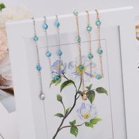 Großhandel Schmuck Einfacher Stil Pendeln Geometrisch Legierung Strasssteine Vergoldet Versilbert Halsband main image 5