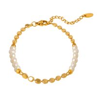 Wholesale Elegant Baroque Style Simple Style Geometric Freshwater Pearl Copper 18k Gold Plated Bracelets main image 5