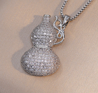 Style Ethnique Gourde Acier Au Titane Incruster Zircon Pendentifs Pendentif sku image 3