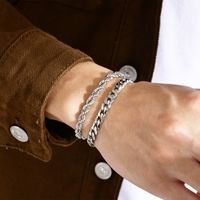 Einfacher Stil Einfarbig 201 Edelstahl Polieren Überzug Männer Armbänder main image 1