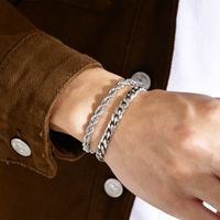 Simple Style Solid Color 201 Stainless Steel Polishing Plating Men'S Bracelets main image 1