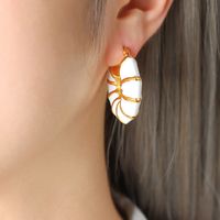 1 Pair Ins Style Exaggerated Modern Style Circle Enamel Plating Titanium Steel 18k Gold Plated Earrings main image 4