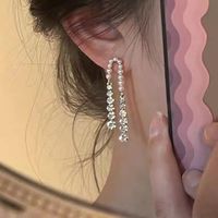 Glam Tassel Alloy Inlay Artificial Pearls Rhinestones Women's Drop Earrings main image 1