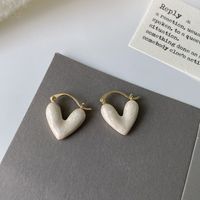 1 Pair Elegant Sweet Heart Shape Copper Plating Earrings sku image 1