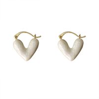 1 Paar Elegant Süss Herzform Kupfer Überzug Ohrringe main image 5