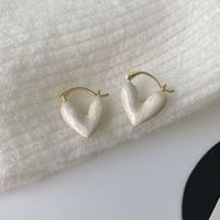 1 Paar Elegant Süss Herzform Kupfer Überzug Ohrringe main image 3