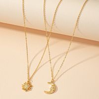 Wholesale Jewelry Classic Style Sun Moon Alloy Pendant Necklace main image 1