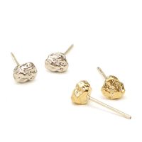 1 Pair Simple Style Solid Color Brass Patchwork Ear Studs main image 1