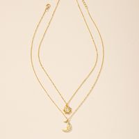 Wholesale Jewelry Classic Style Sun Moon Alloy Pendant Necklace main image 2