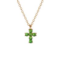 Wholesale Jewelry Classic Style Commute Korean Style Cross Alloy Zircon 18k Gold Plated Pendant Necklace main image 2