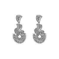 Glam Shiny Leaves Alloy Plating Inlay Rhinestones Glass Gold Plated Silver Plated Women's Drop Earrings main image 7